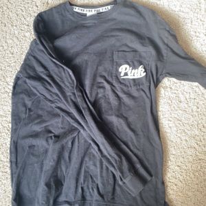 Black pink long sleeve tee